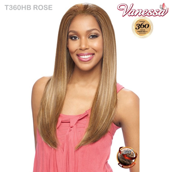 Vanessa Brazilian Human Hair Blend 360 Swissilk Lace Wig T360hb Rose